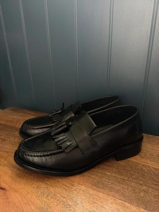 Women’s Samuel Windsor Premium Leather Tassel Loafers In Black - Uk6.5 - 3297