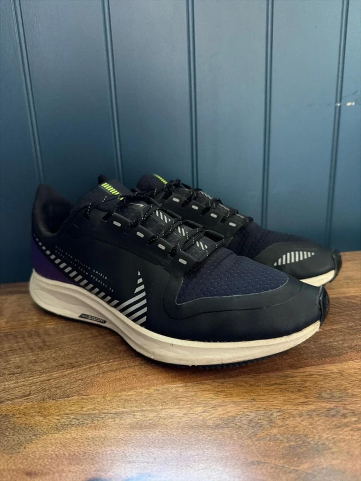 Mens Nike Air Zoom Pegasus 36 Shield Running Trainers In Black - Uk8.5 - 3462