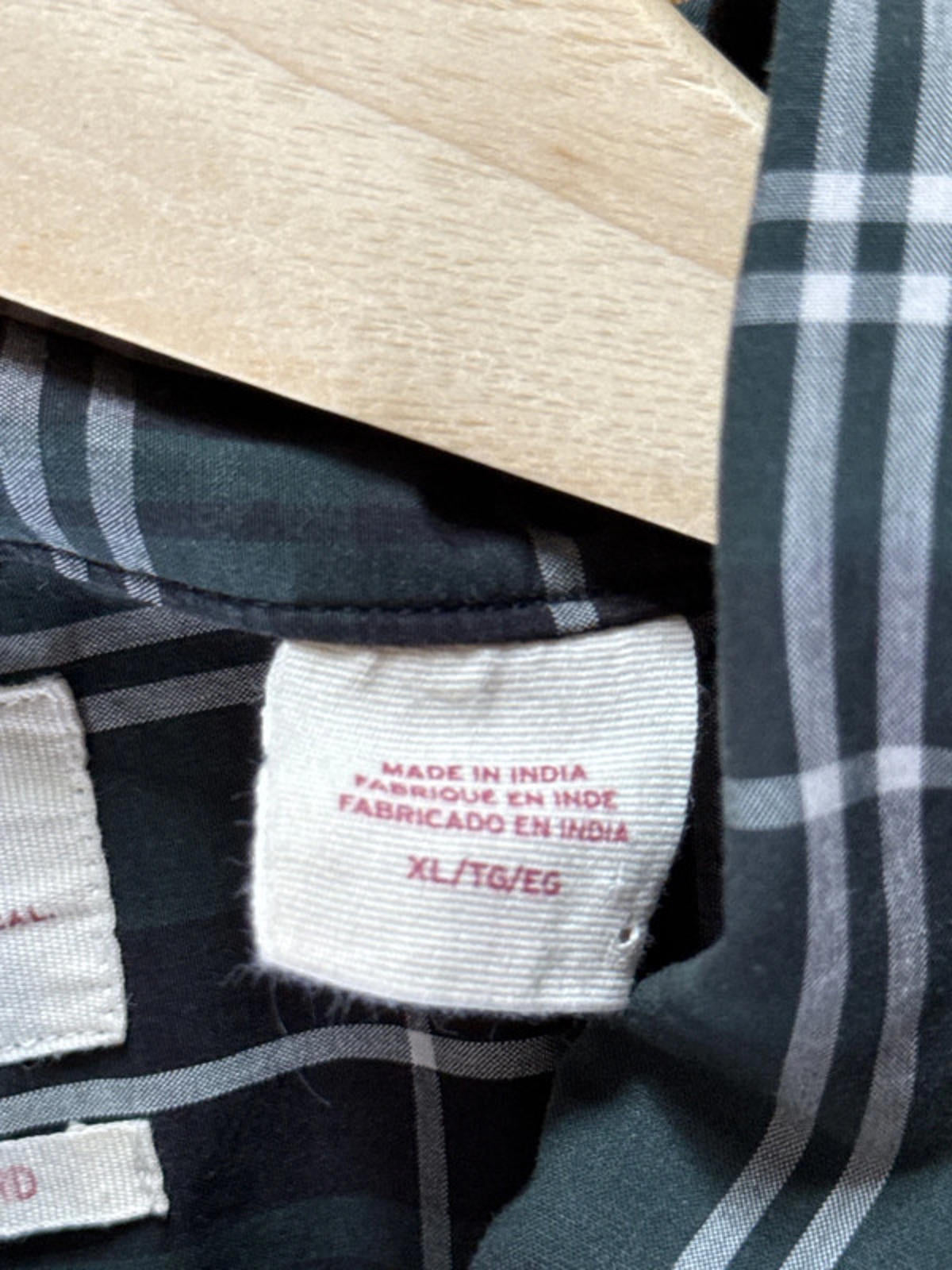 Men’s Levi’s Standard Fit Check Shirt In Green - XLarge - 1965