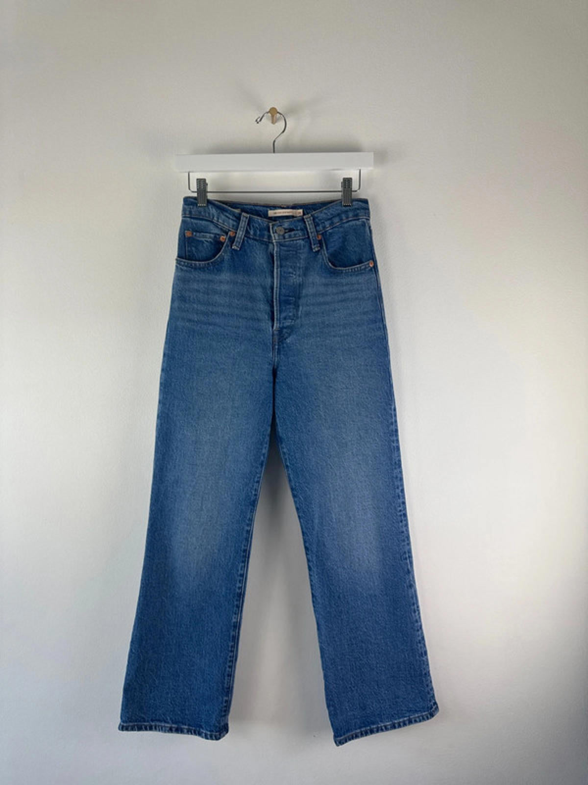 Women’s Levi’s Ribcage Crop Bootcut High Waisted Jeans In Navy - W26 / L27 -1311
