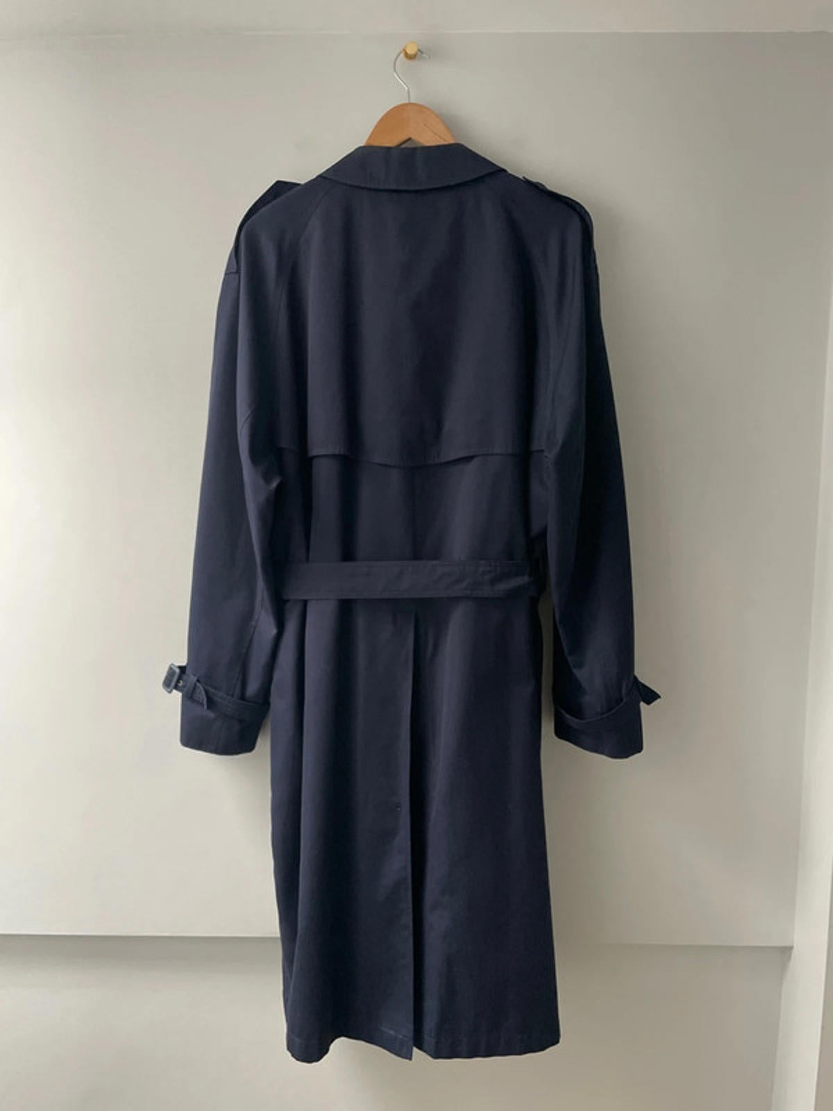 Men’s Baracuta Premium Belted Trench Coat in Navy Blue - Xlarge - 2650