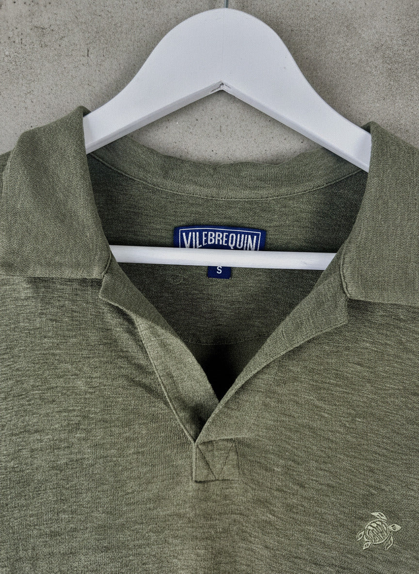 Men’s Vilebrequin Premium Linen Polo Top In Khaki - Small  -1340