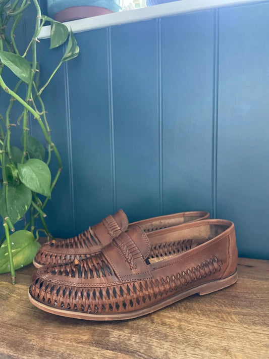 Men’s Dune Brickles Mens Premium Leather Woven Loafers - UK 9.5 - 1603