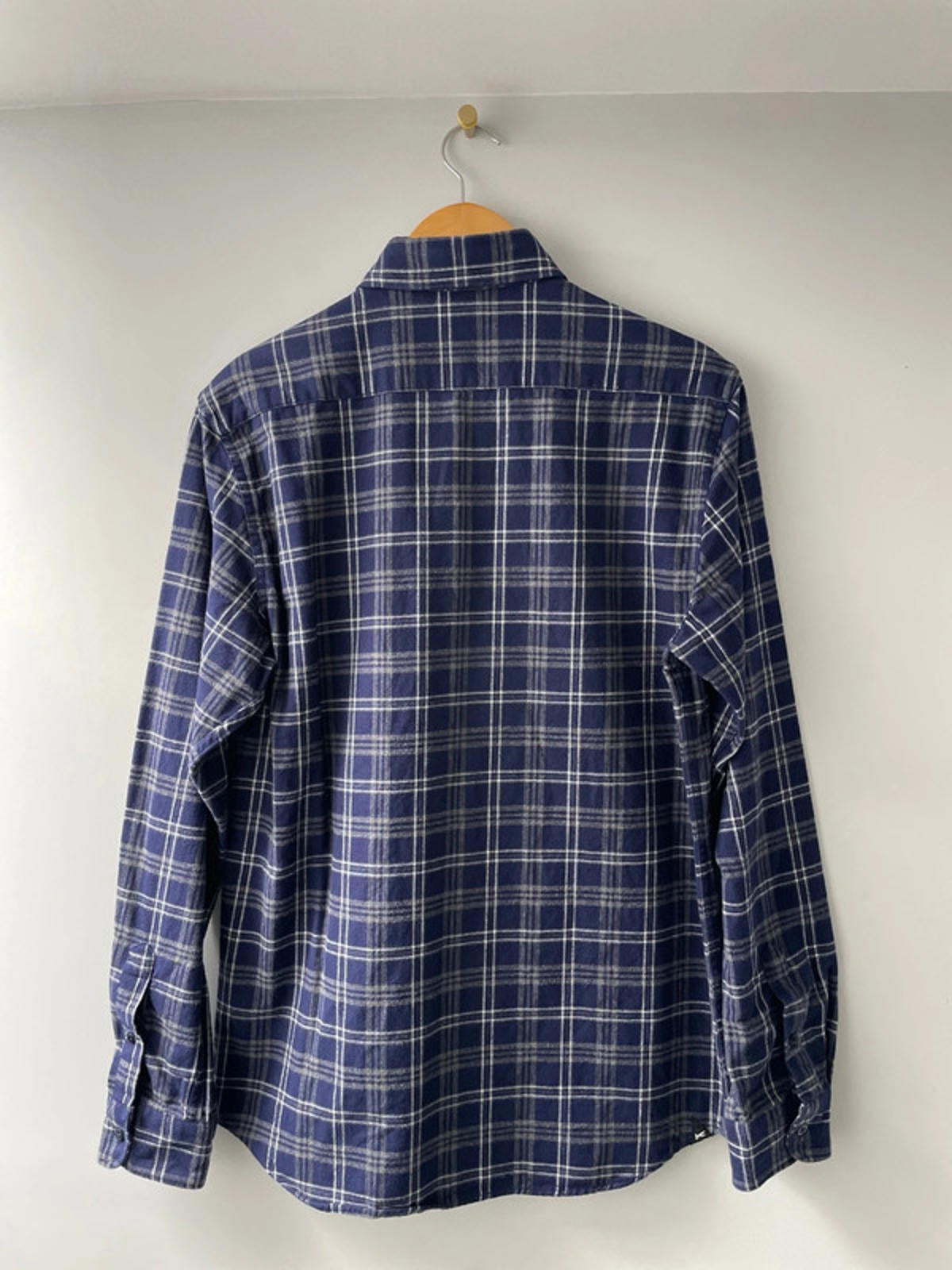 Men’s Denham Premium Brushed Cotton Check Shirt In Navy - Large - 1878
