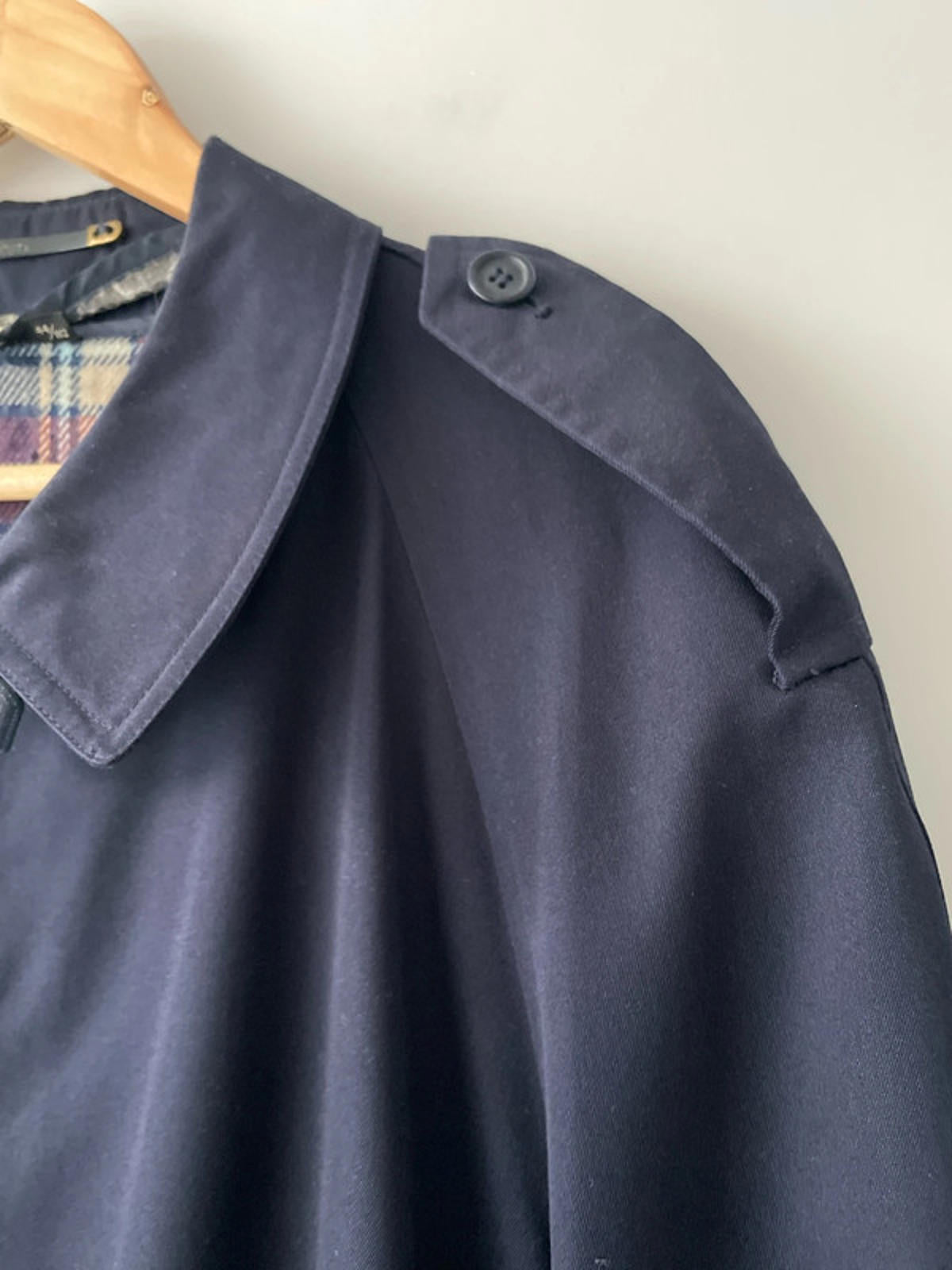 Men’s Baracuta Premium Belted Trench Coat in Navy Blue - Xlarge - 2650