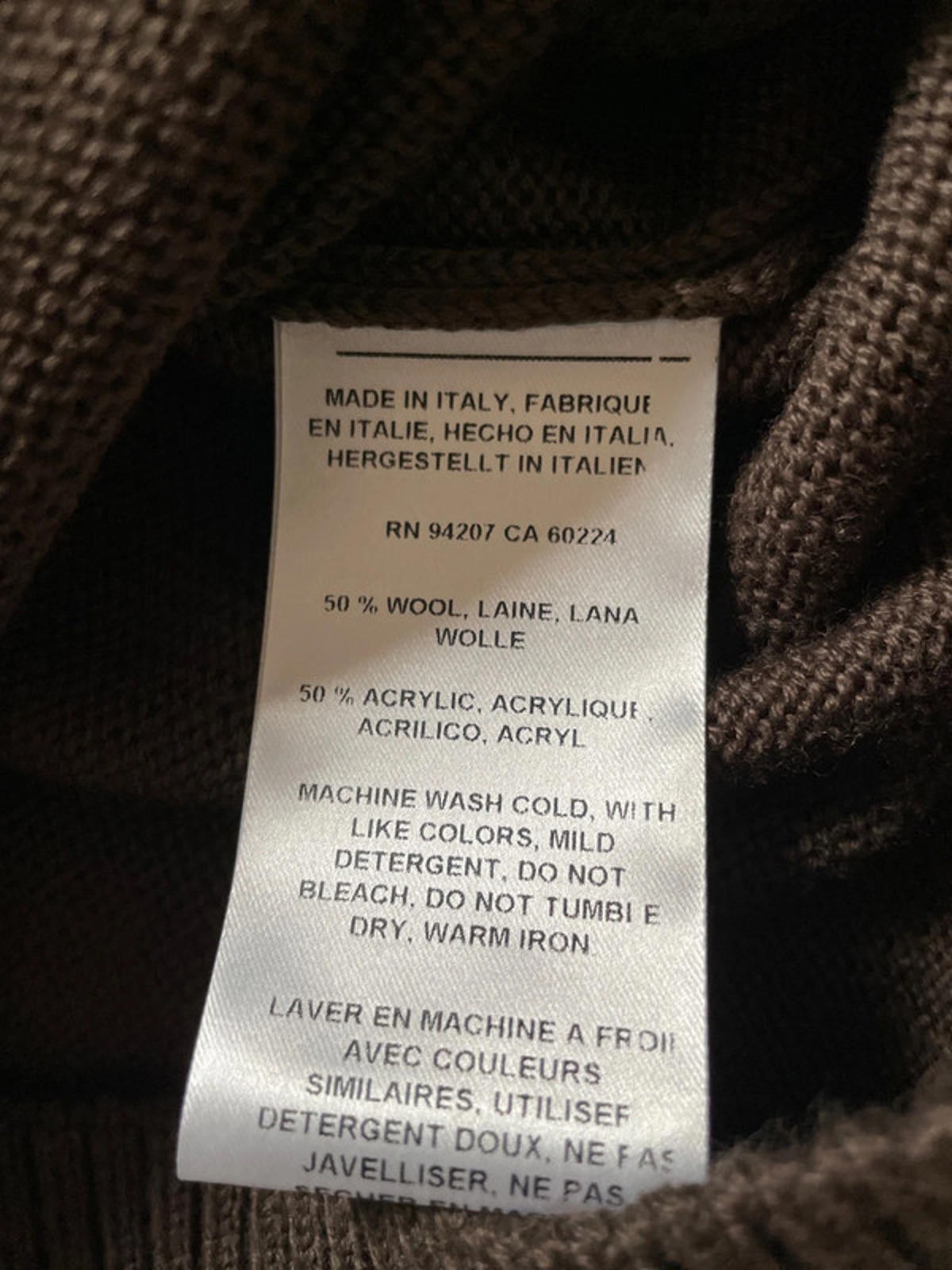 Men’s CAT WWR 1/4 Zip Long Sleeve Polo Top In Brown - Medium - 2480