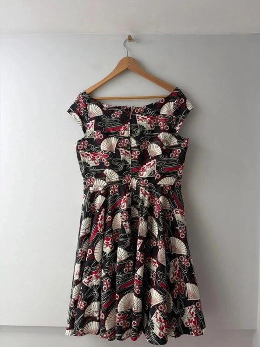 Women’s Hell Bunny Shell Print Retro Style Dress - UK16 - 3379