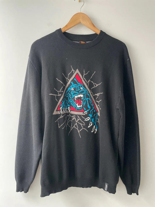 Men’s Santa Cruz Natas SC Panther Knit Crew Neck Sweatshirt - Medium - 2028