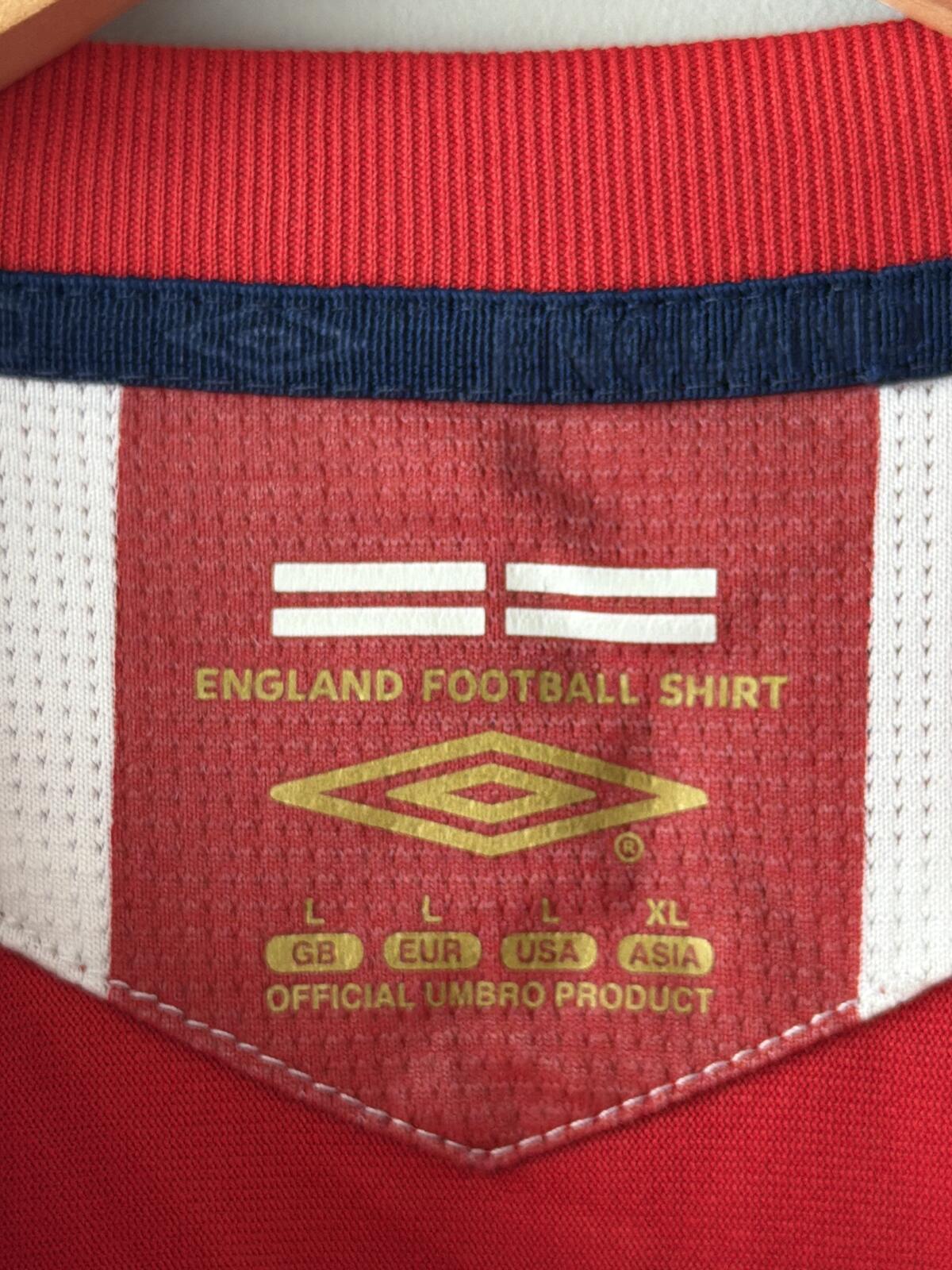Mens England 2006-08 Away Football Shirt Top In Red - Large - 3492