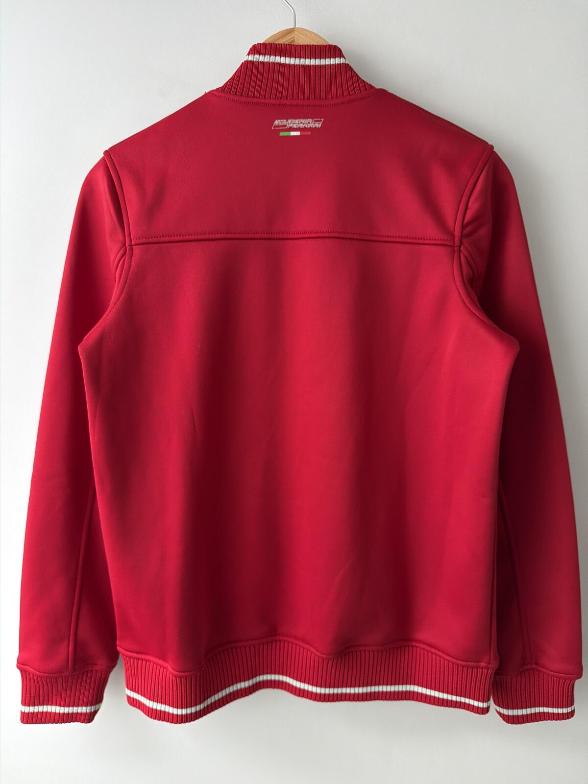 Mens Ferrari Zip-Up Jacket with Iconic Logo Patch In Red - Small - 3498