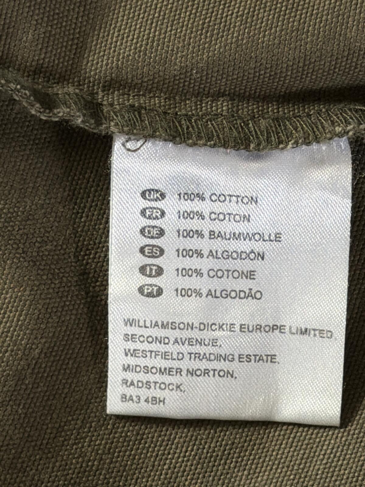 Mens Dickies Workwear Military Style Shirt Jacket In Khaki - Small - 3532