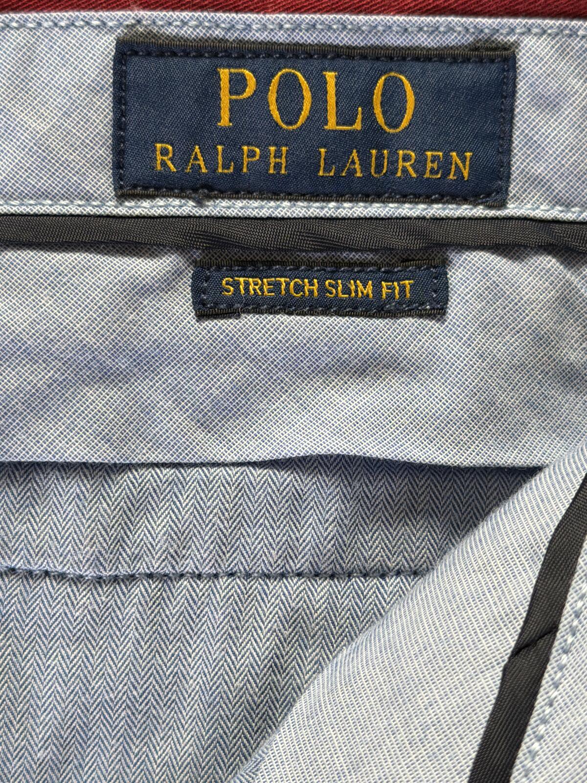 Men's Ralph Lauren Slim Stretch Fit Chino Trousers In Burgundy - W33/L34 - 3484