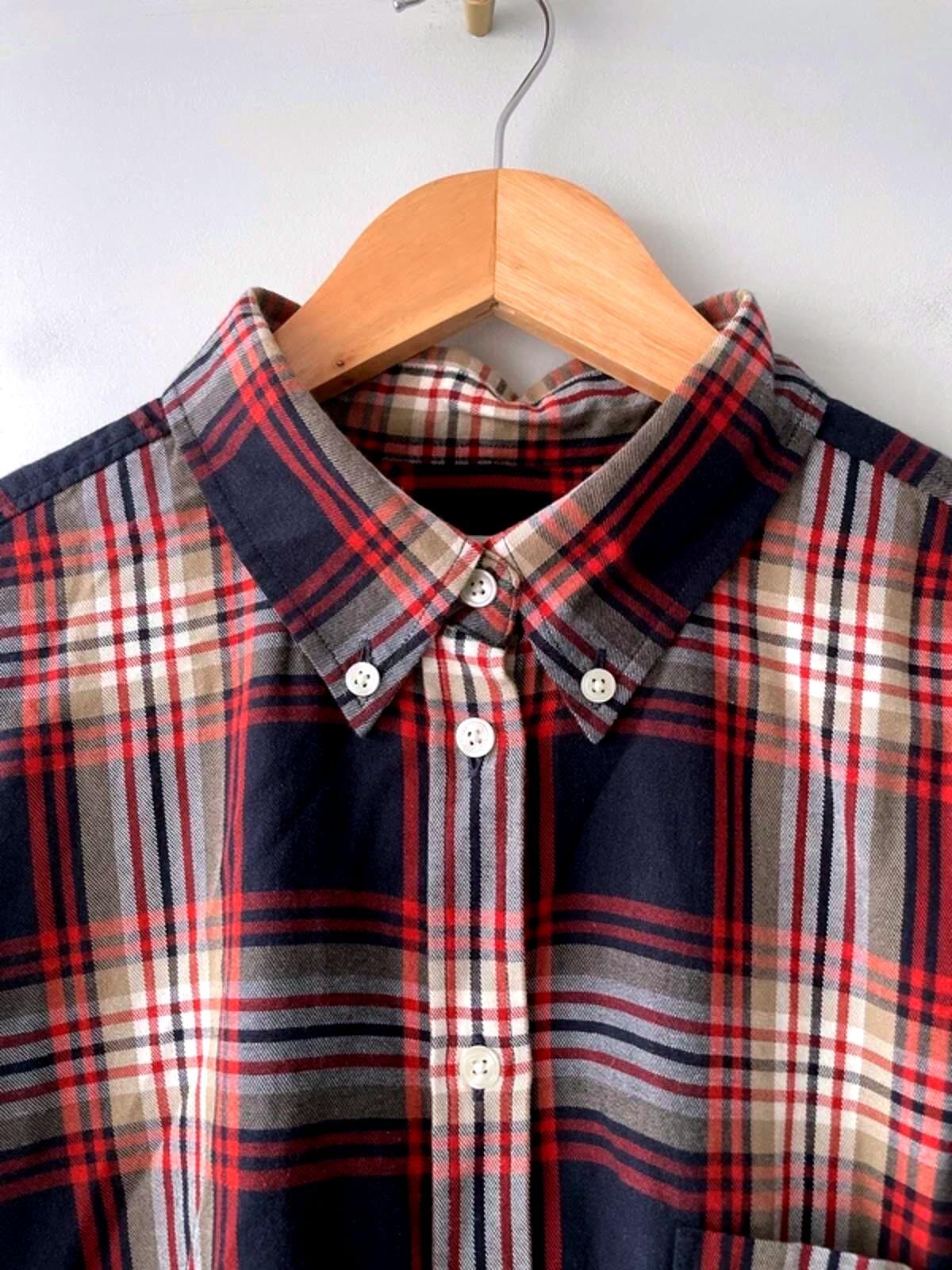 Women’s Gant Flannel Checked Relaxed Fit Brushed Cotton Shirt in Blue/Red - UK 10 - 2993