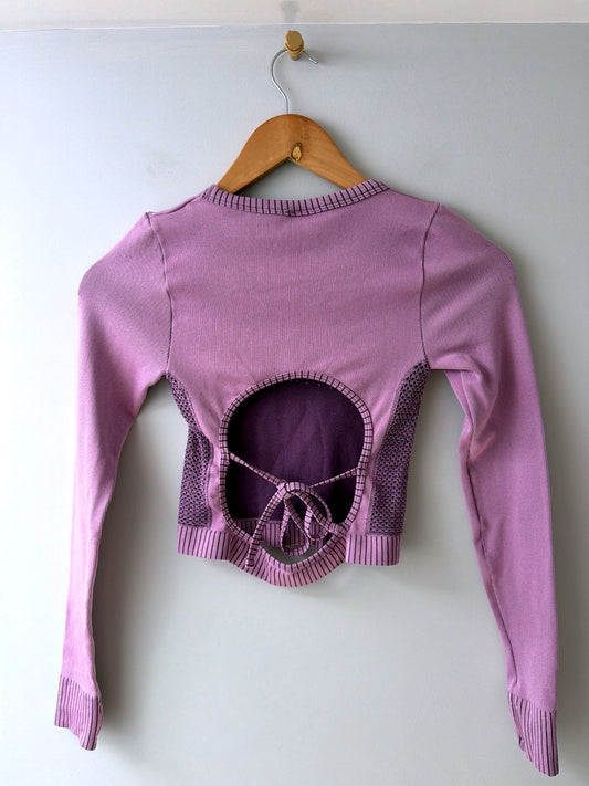 Women’s iets frans Long Sleeve Knitted Crop Top With Back Cutout - Small - 3590