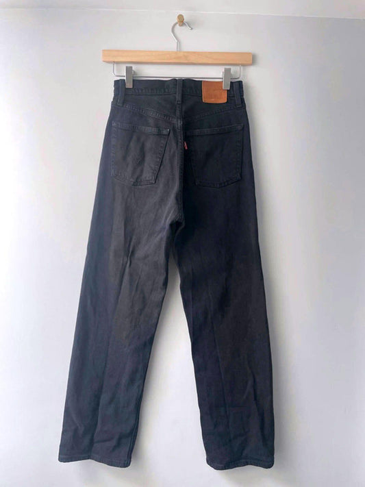 Women’s Levi’s High Waisted Ribcage Straight Fit Jeans In Black - W25/L27 - 2206
