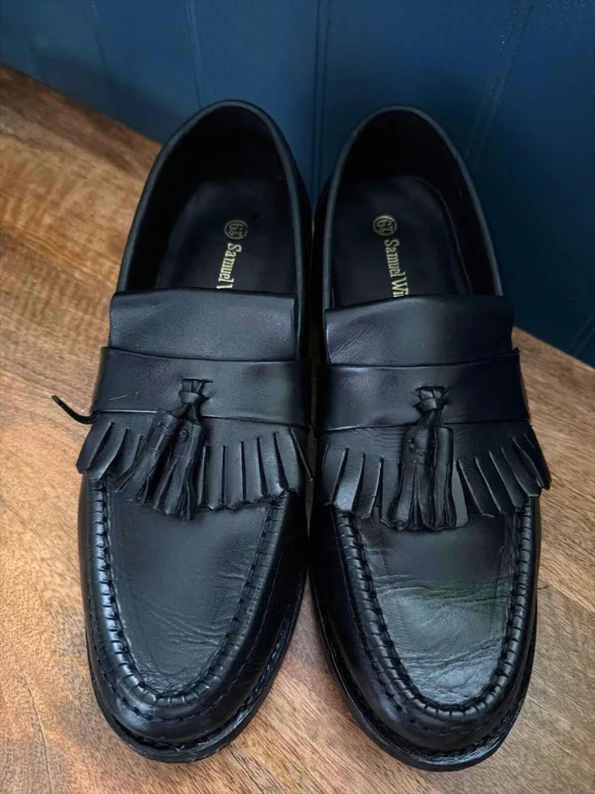 Women’s Samuel Windsor Premium Leather Tassel Loafers In Black - Uk6.5 - 3297