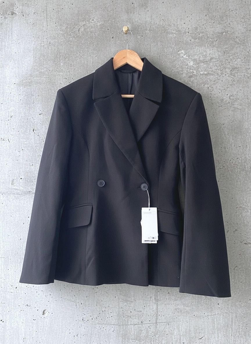 Women’s Weekday Double Breasted Blazer Jacket in Black - Small - 2983
