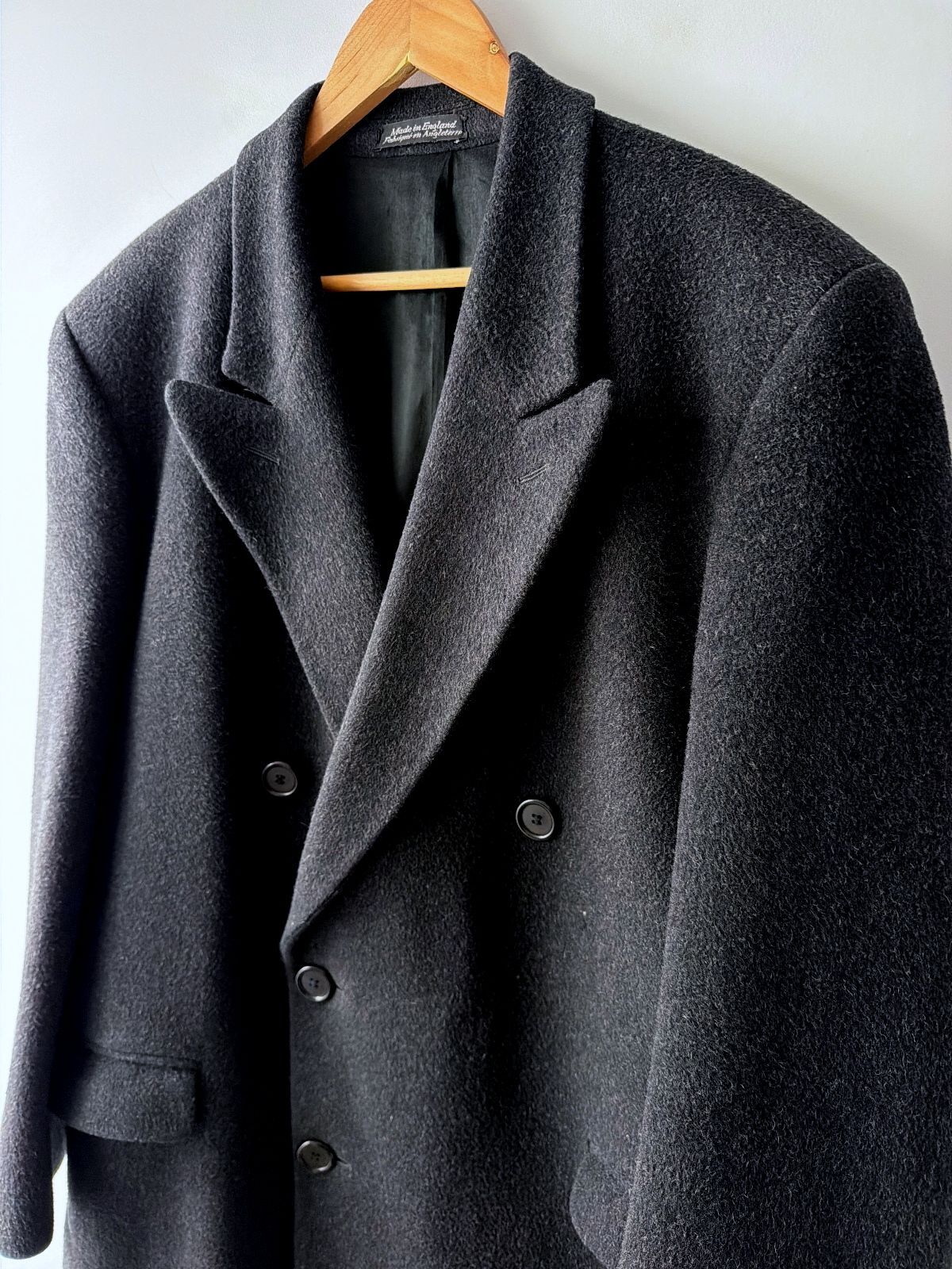 Men’s Hammersley Made In England Wool & Cashmere Overcoat In Gray - Large - 3788