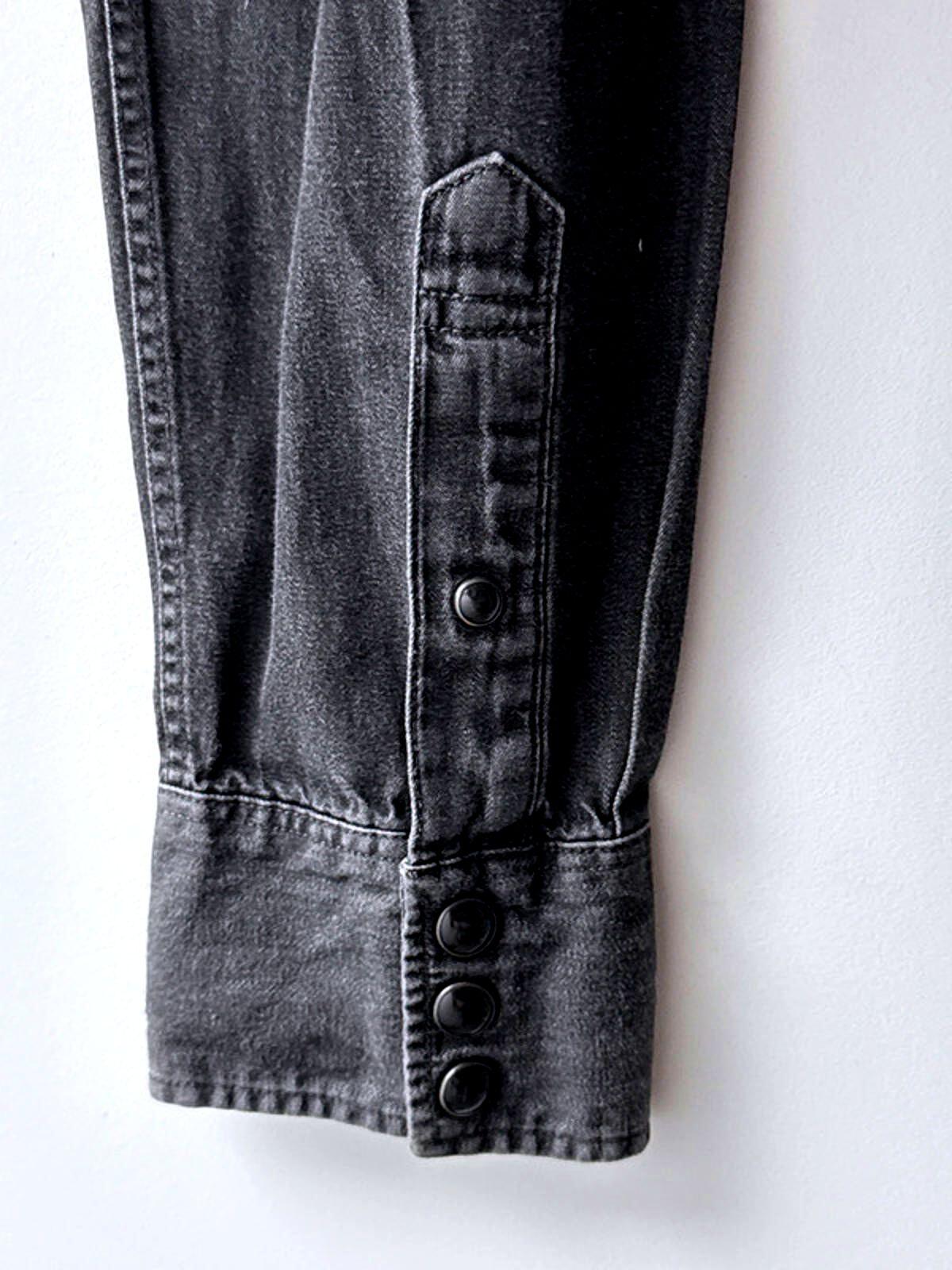 Men’s Allsaints Washed Western Denim Chambray Shirt In Black - Small - 1968