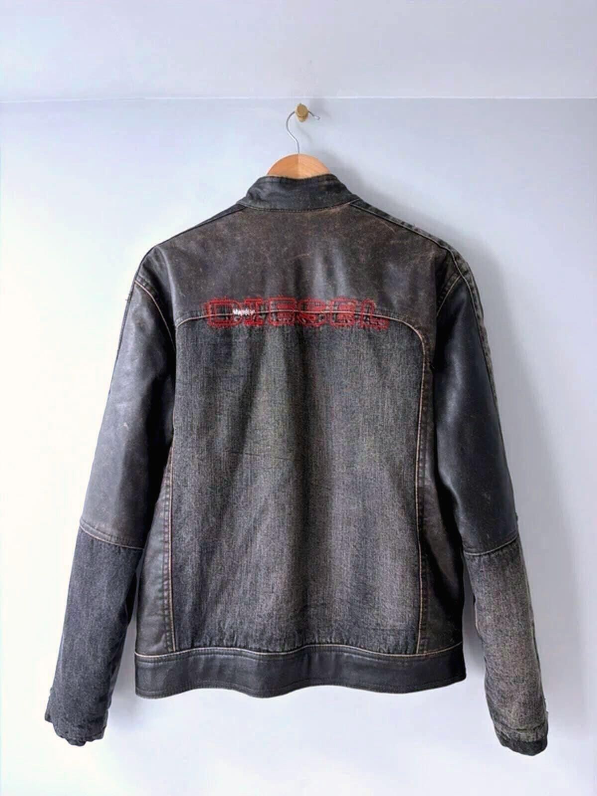 Men’s Diesel Biker Jacket In Washed Black Colour - XXLarge - 3551