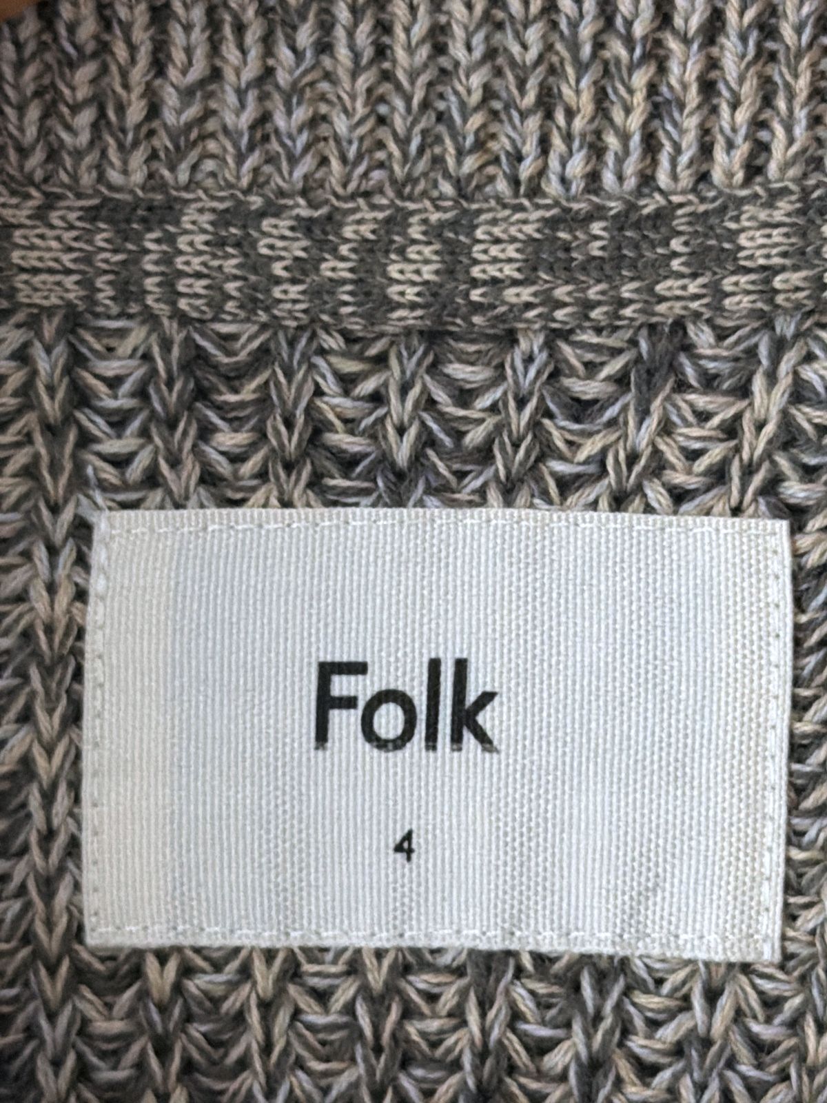 Mens Folk Cable Knit Funnel Neck Jumper Top In beige - Large - 3799
