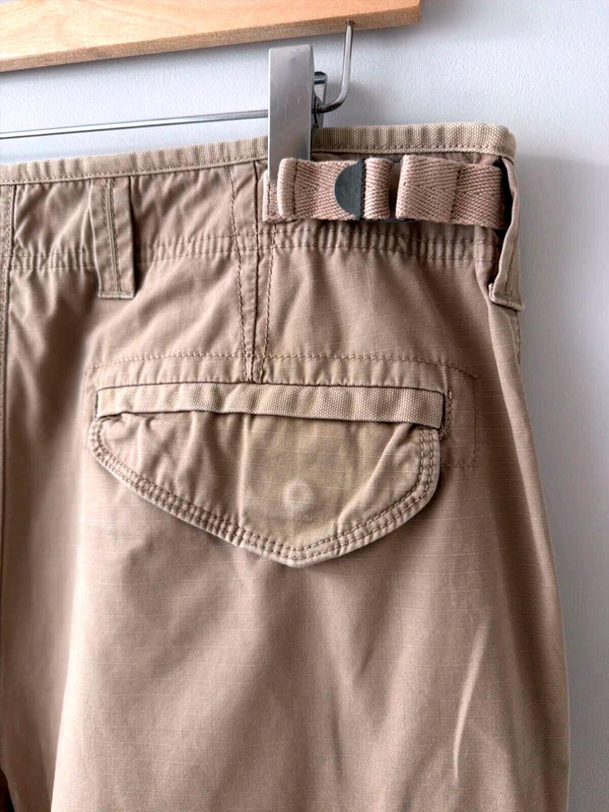 Men’s Baggy Fit Cargo Combat Shorts In Beige - W36 - 3404