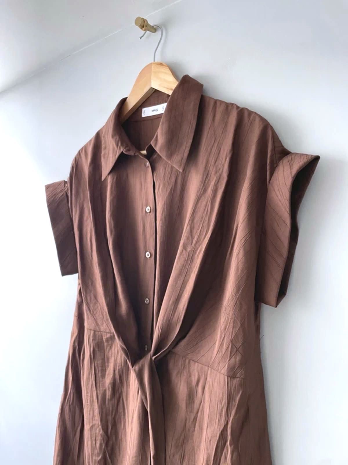 Women’s Mango Tied Front Detail A Line Dress In Brown - XSmall - 3069