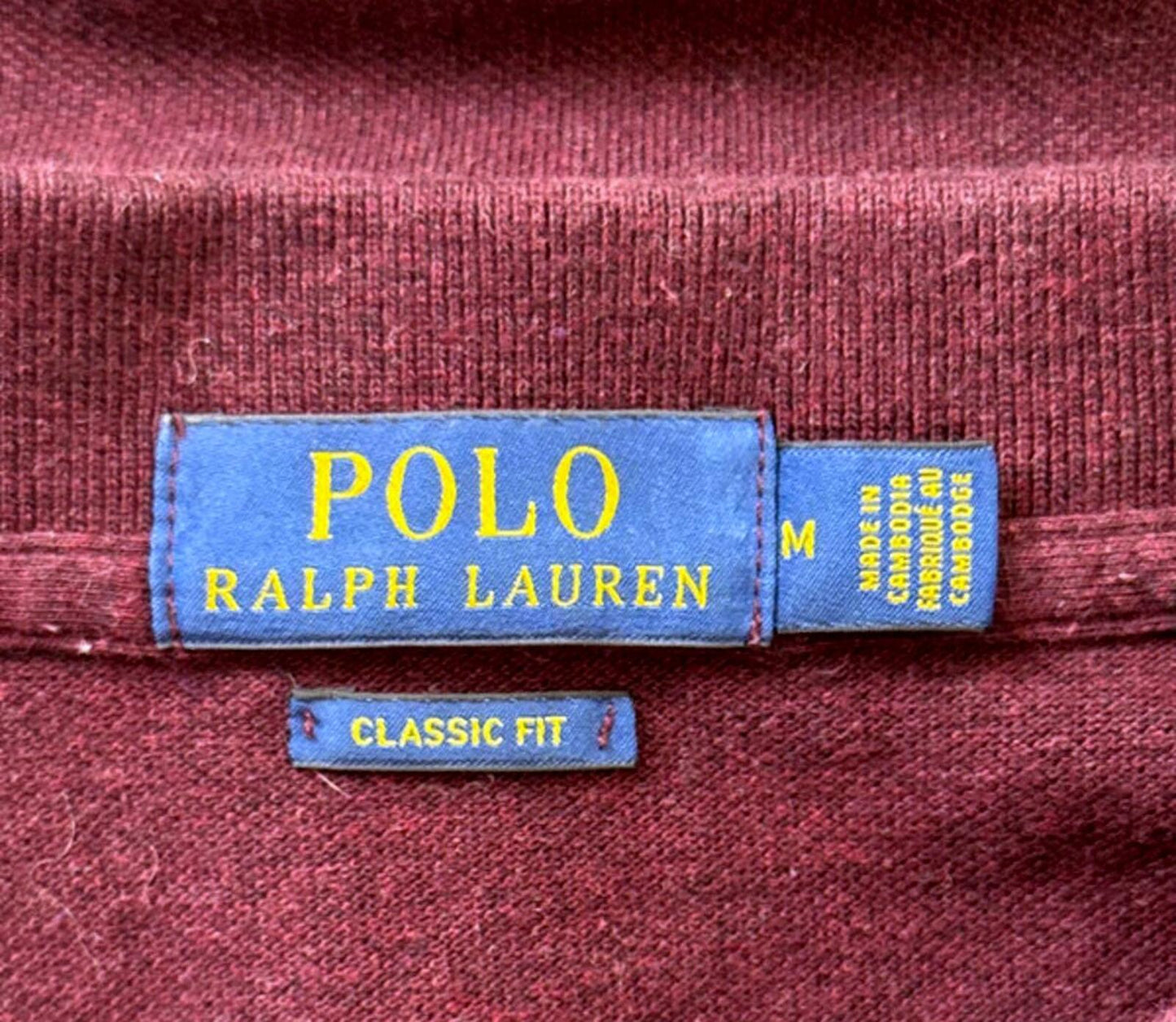 Men’s Ralph Lauren Classic Fit Polo Top In Burgundy - Medium - 1356