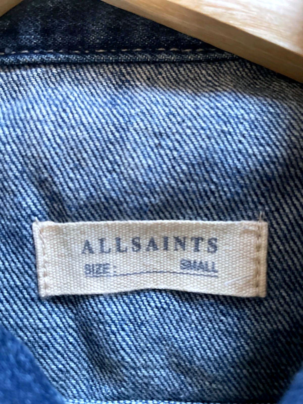 Women’s Allsaints Denim Trucker Jacket Coat In Navy - Small - 2111