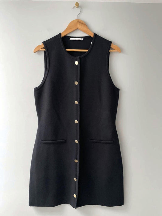 Women’s Abercrombie & Fitch Mara Mini Sweater Knit Dress In Navy - Large - 2429