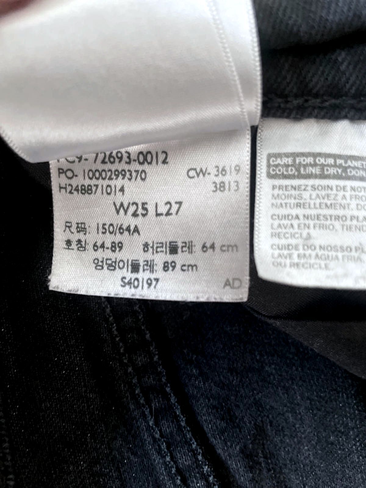 Women’s Levi’s High Waisted Ribcage Straight Fit Jeans In Black - W25/L27 - 2206