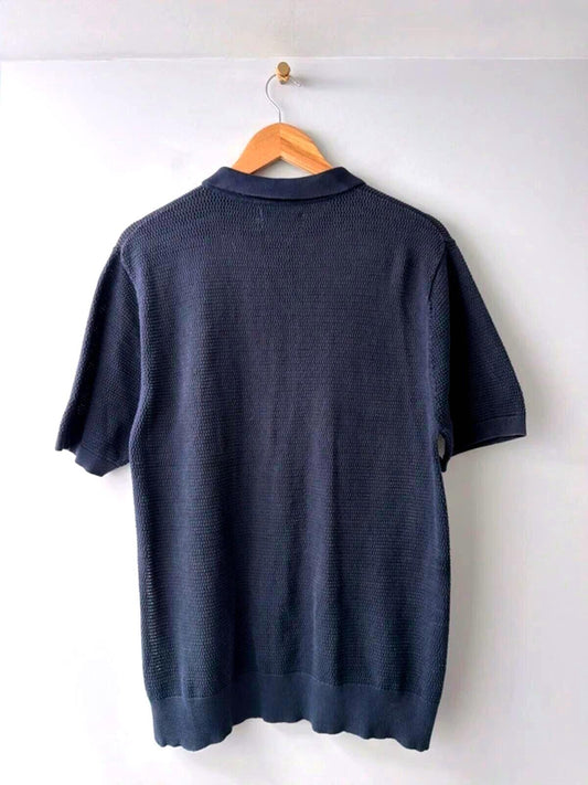 Men’s Palace Tex Knitted Polo Top In Navy - Large - 3397