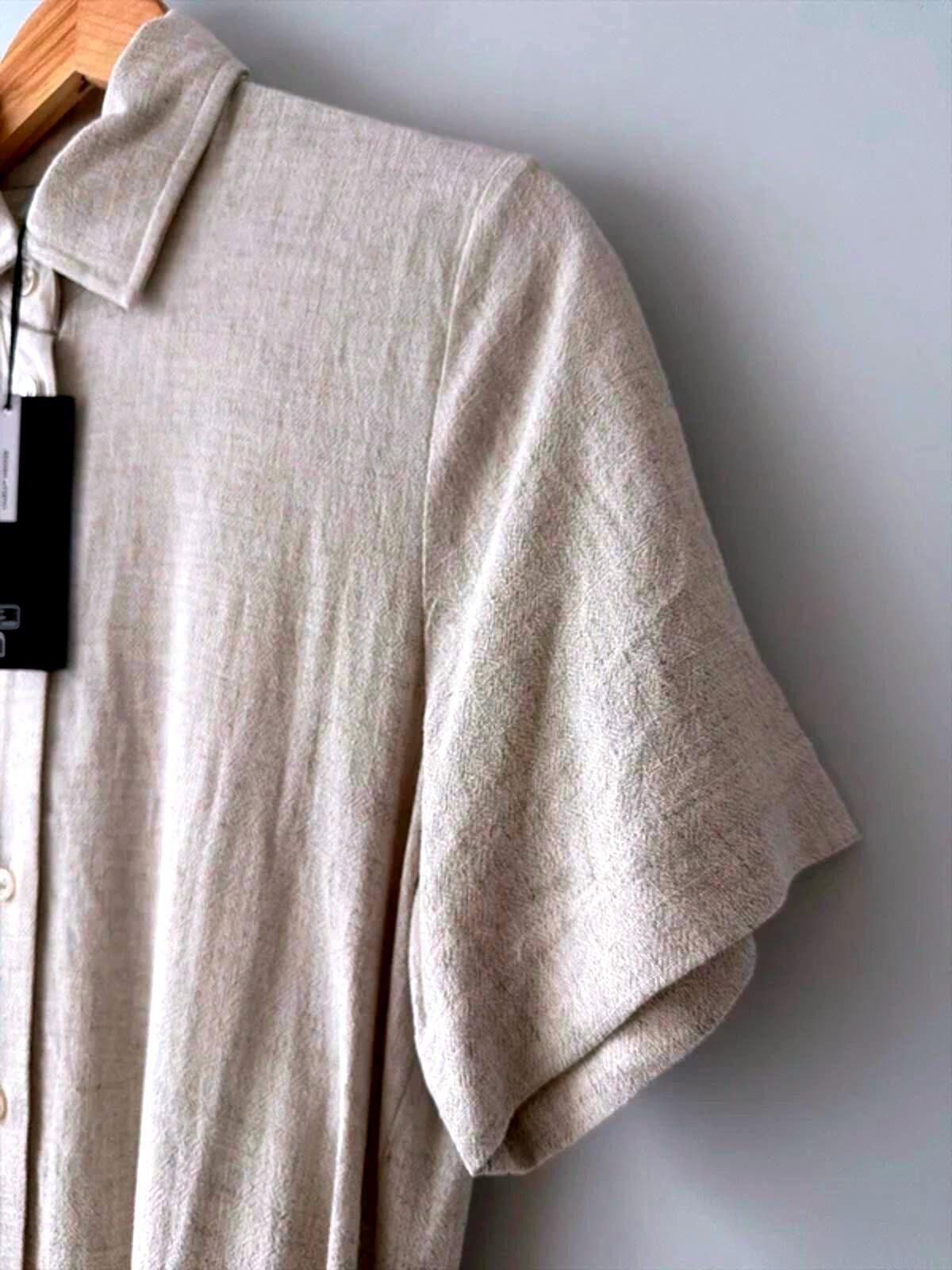 Women’s Weekday Carla Premium Linen Dress In Beige - XSmall - 3214