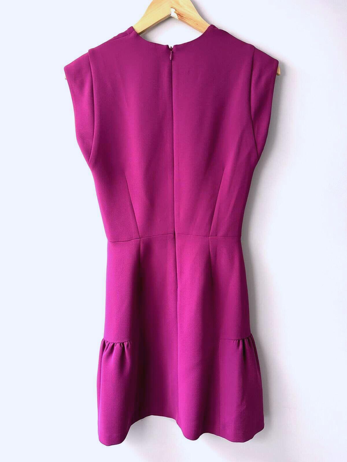 Women's Sandro Structured Sleeveless Dress with Flared Hem In Purple - Uk8 -3530