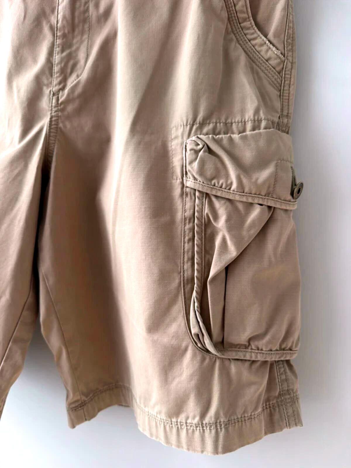 Men’s Baggy Fit Cargo Combat Shorts In Beige - W36 - 3404