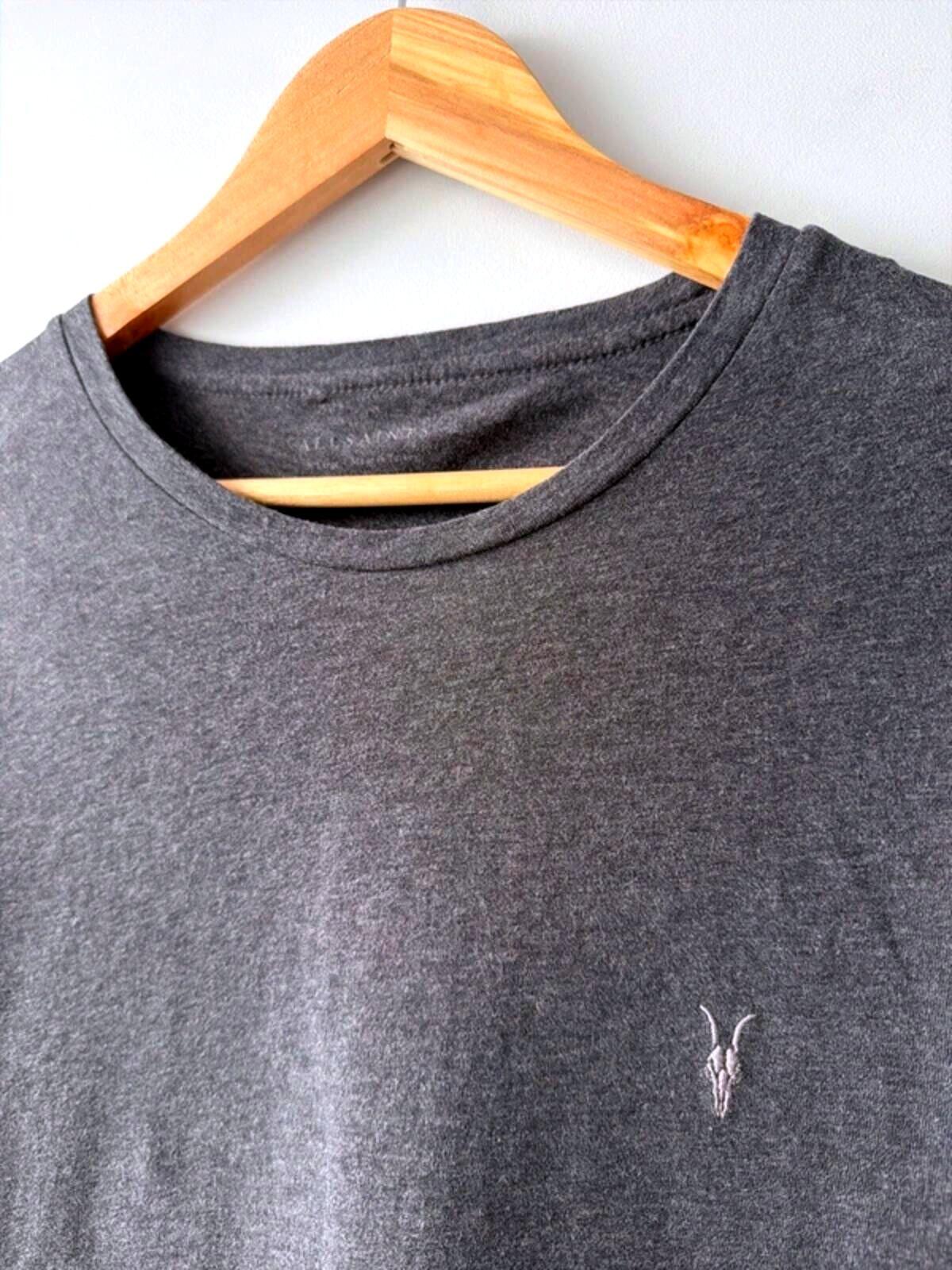 Mens Allsaints Brace Super Soft Cotton Crew Neck T-shirt In Grey - XLarge - 3406