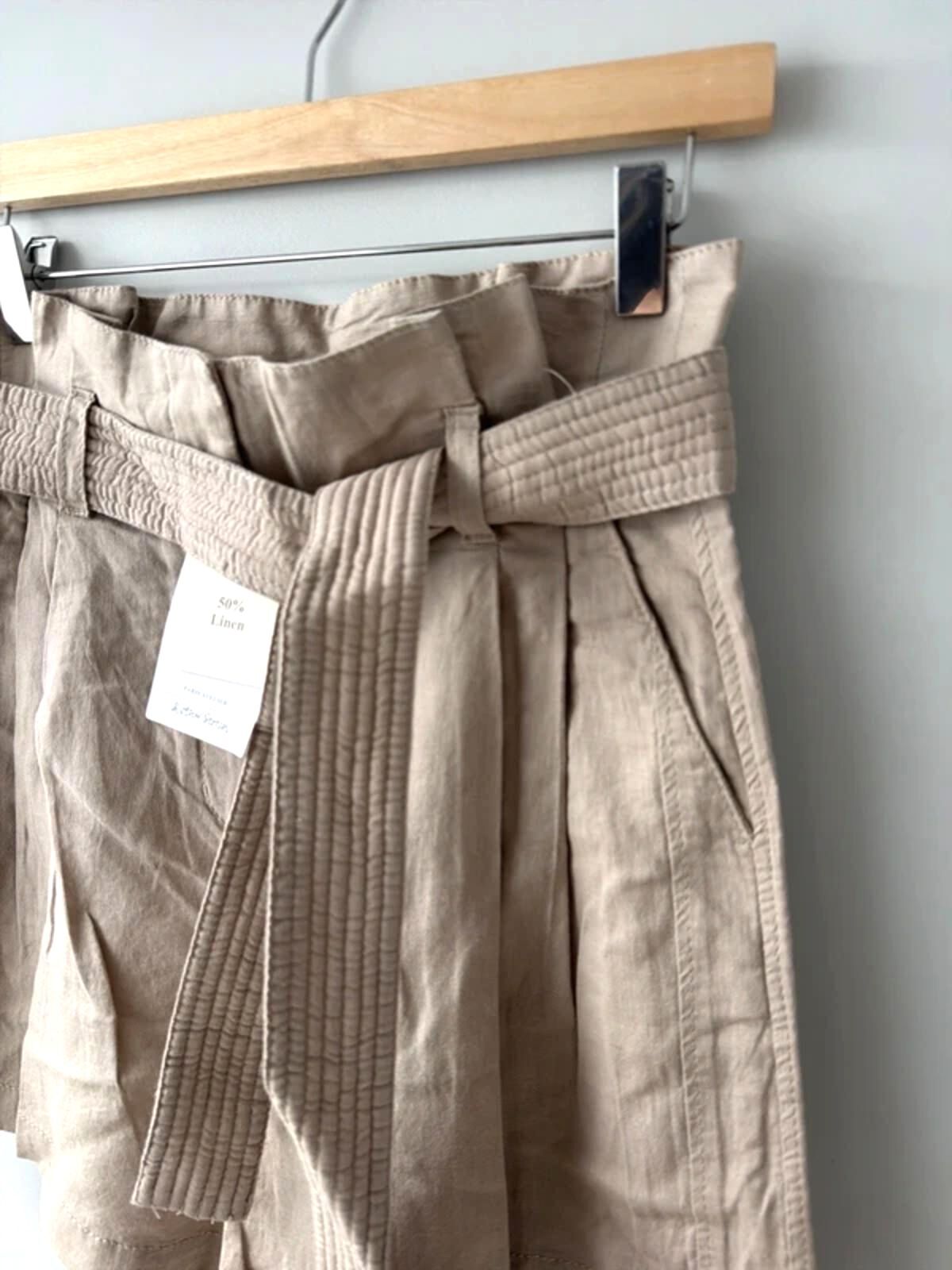 Women’s & Other Stories linen tie front paperbag style shorts - Uk6 - 3445