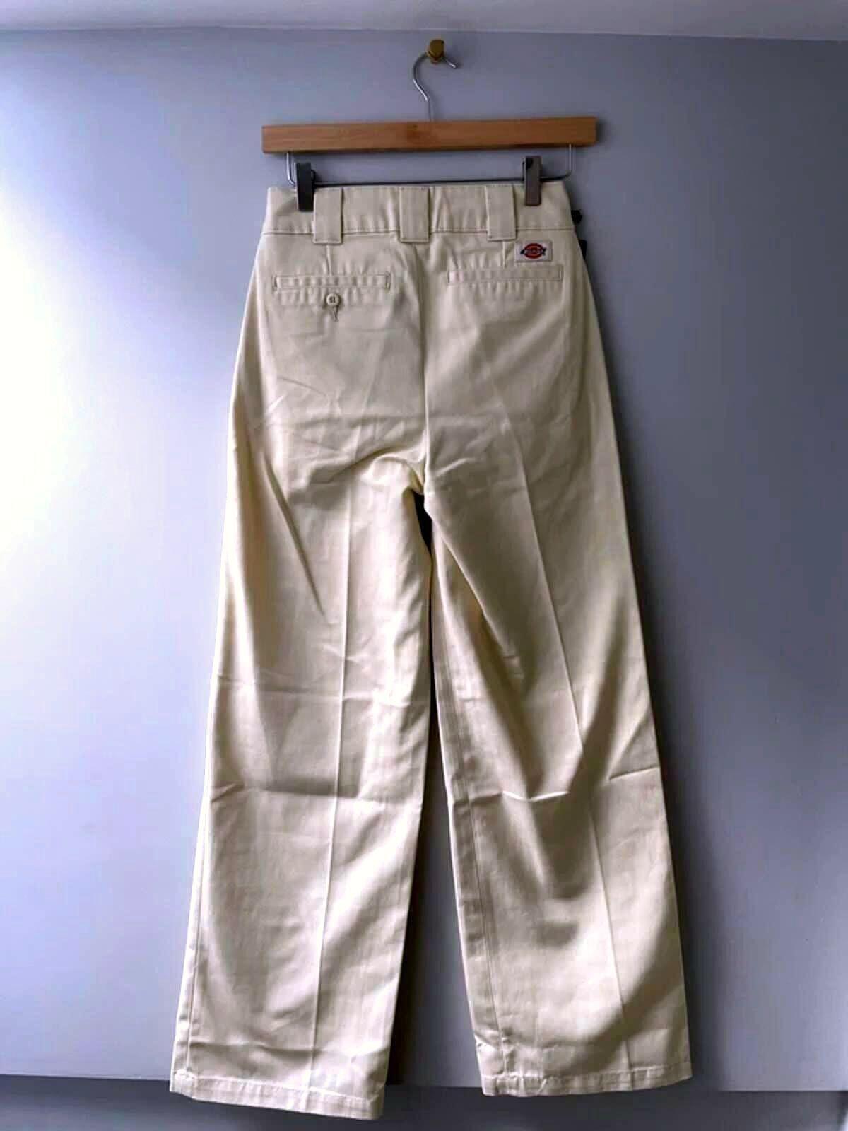 Women’s Dickies Wide Leg Trousers Chino In Cream - W24/L32 - 3006