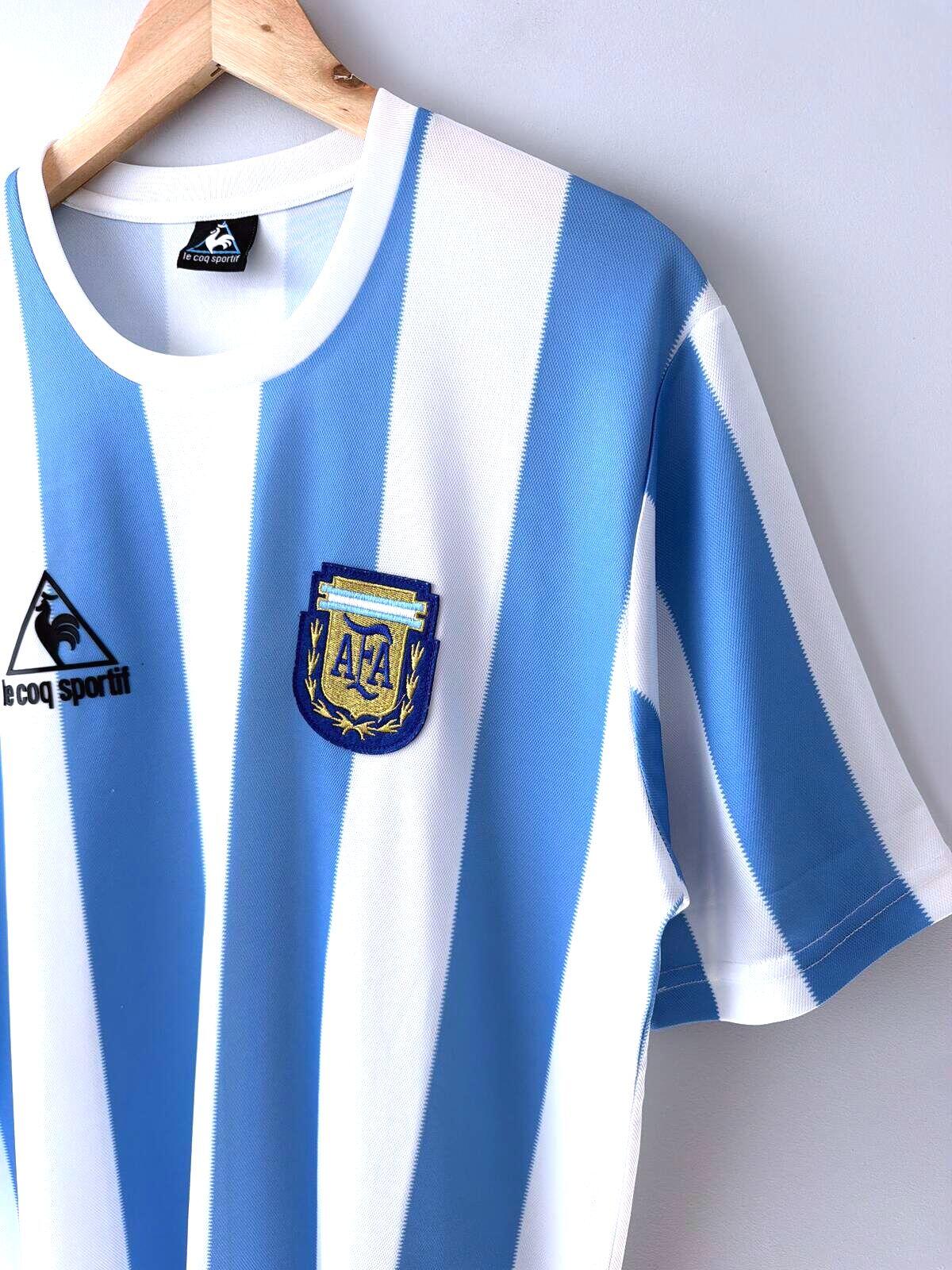 Mens Argentina 1986 Home Football Shirt Jersey Le Coq Sportif - XLarge - 3520