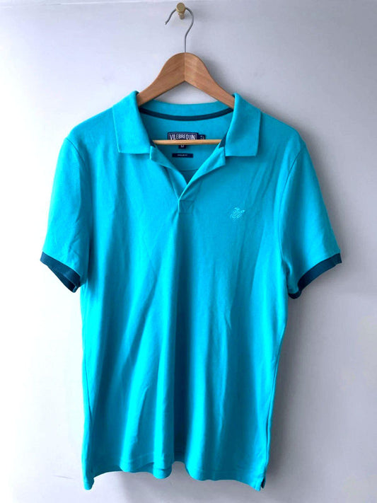 Men’s Vilebrequin Premium Pique Polo Top In Blue - Medium - 1670