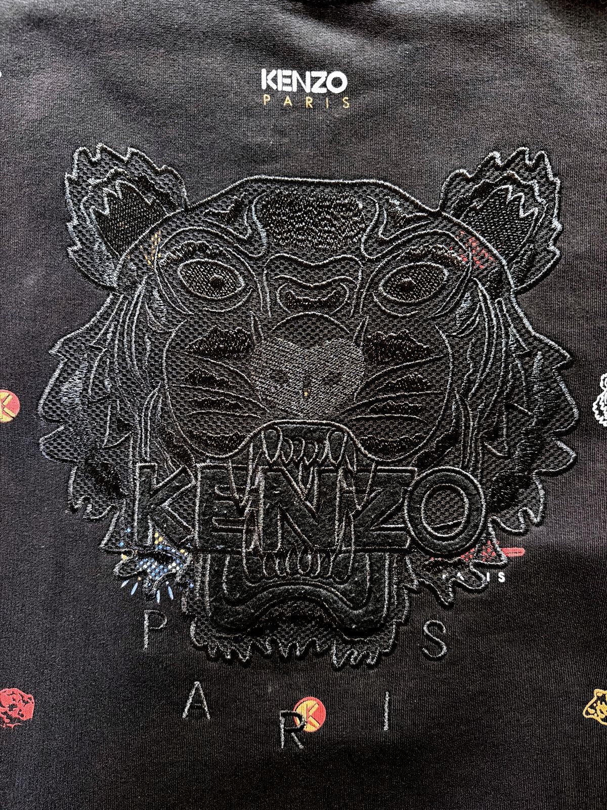 Men’s Kenzo Black Embroidered Tiger Logo Sweatshirt - XXLarge - 3575