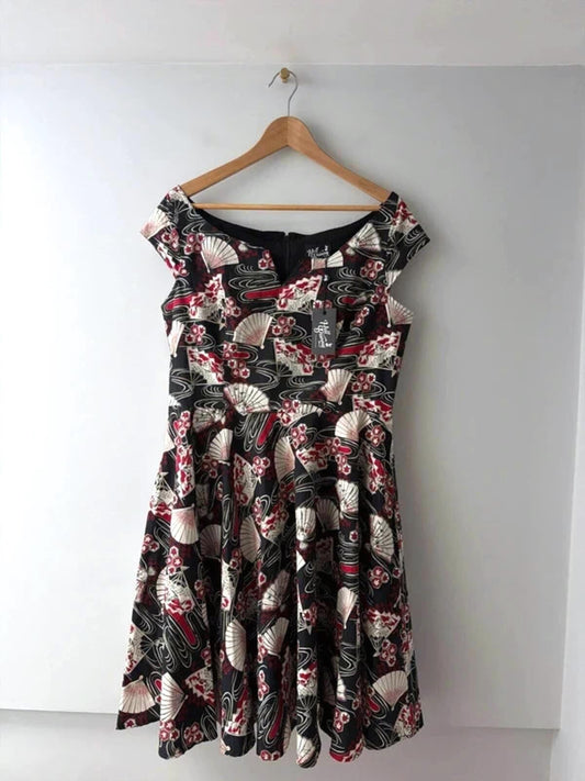 Women’s Hell Bunny Shell Print Retro Style Dress - UK16 - 3379