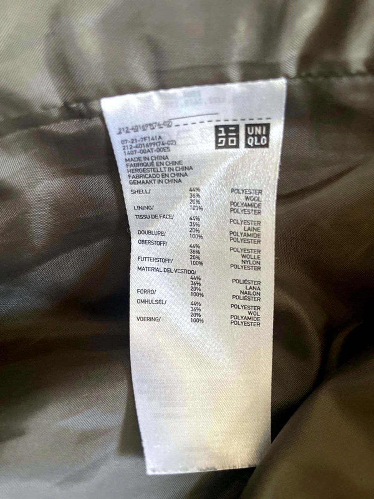 Women’s Uniqlo Double Breasted Wool Jacket Peacoat In Khaki - Small - 2566