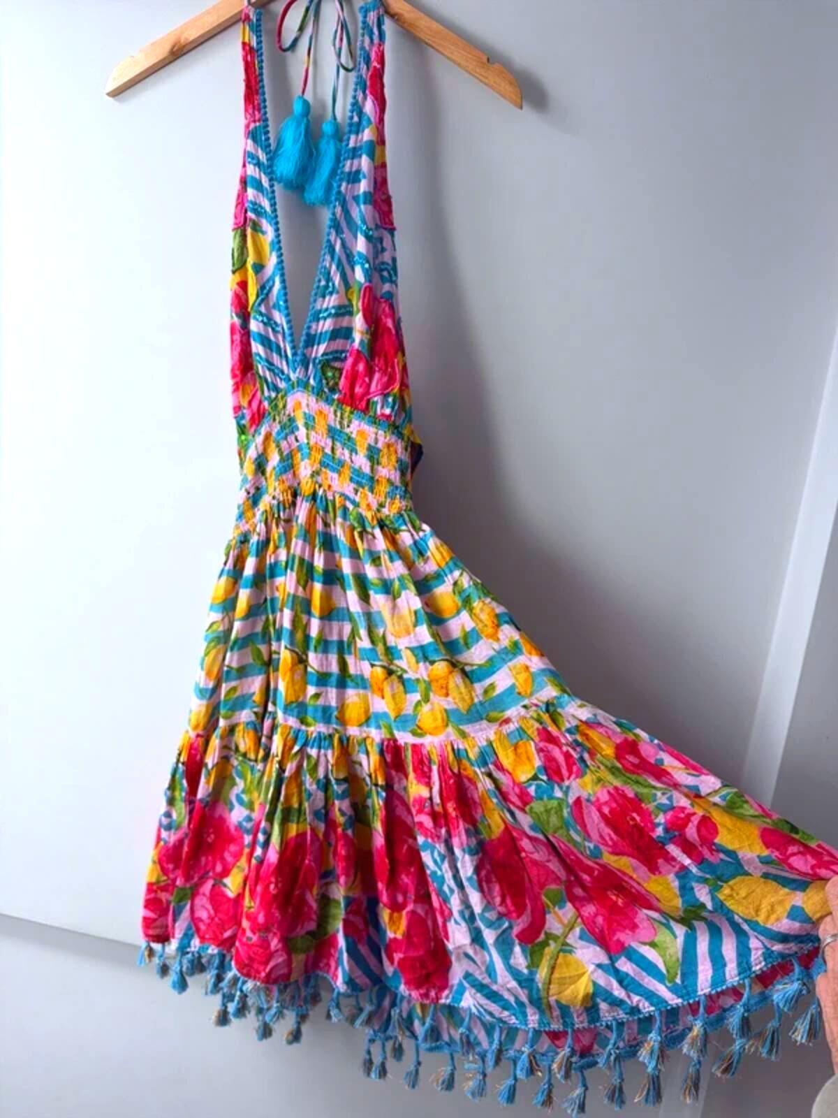 Women’s Antica Sartoria Printed Backless Dress - Uk8-10 - 3552