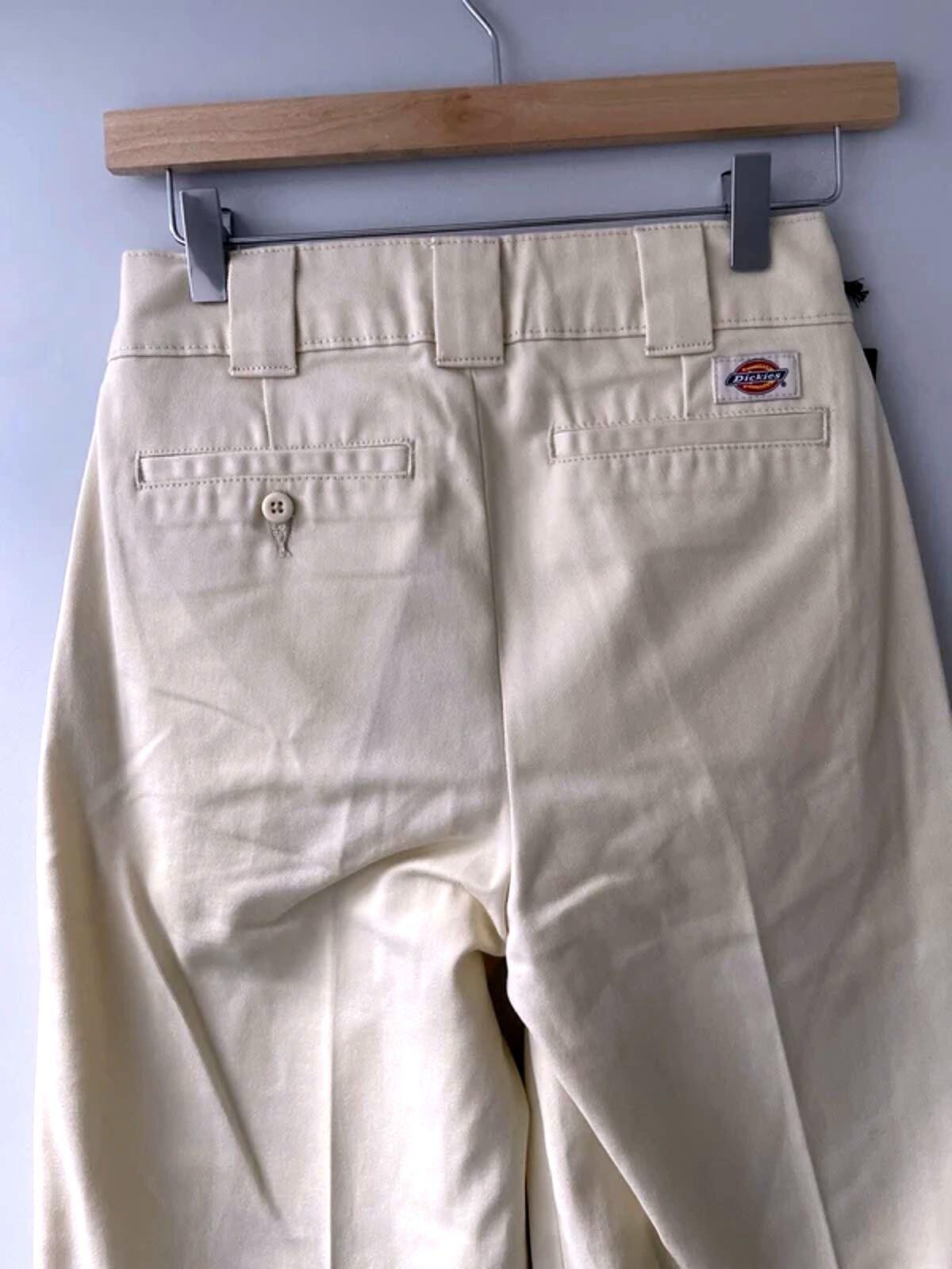 Women’s Dickies Wide Leg Trousers Chino In Cream - W24/L32 - 3006