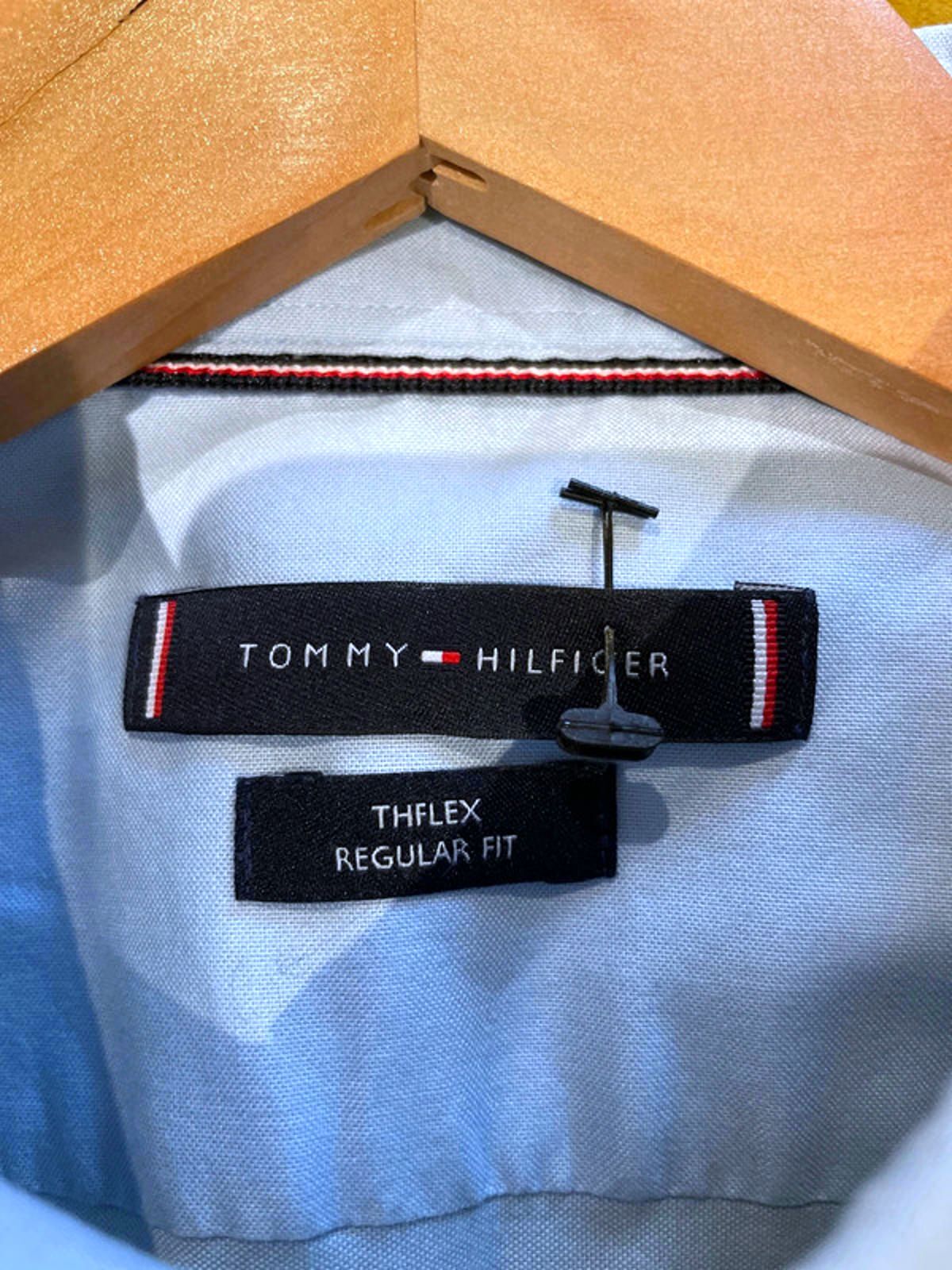 Men’s Tommy Hilfiger THFlex Regular Fit Long Sleeve Shirt In Blue - Medium -2757