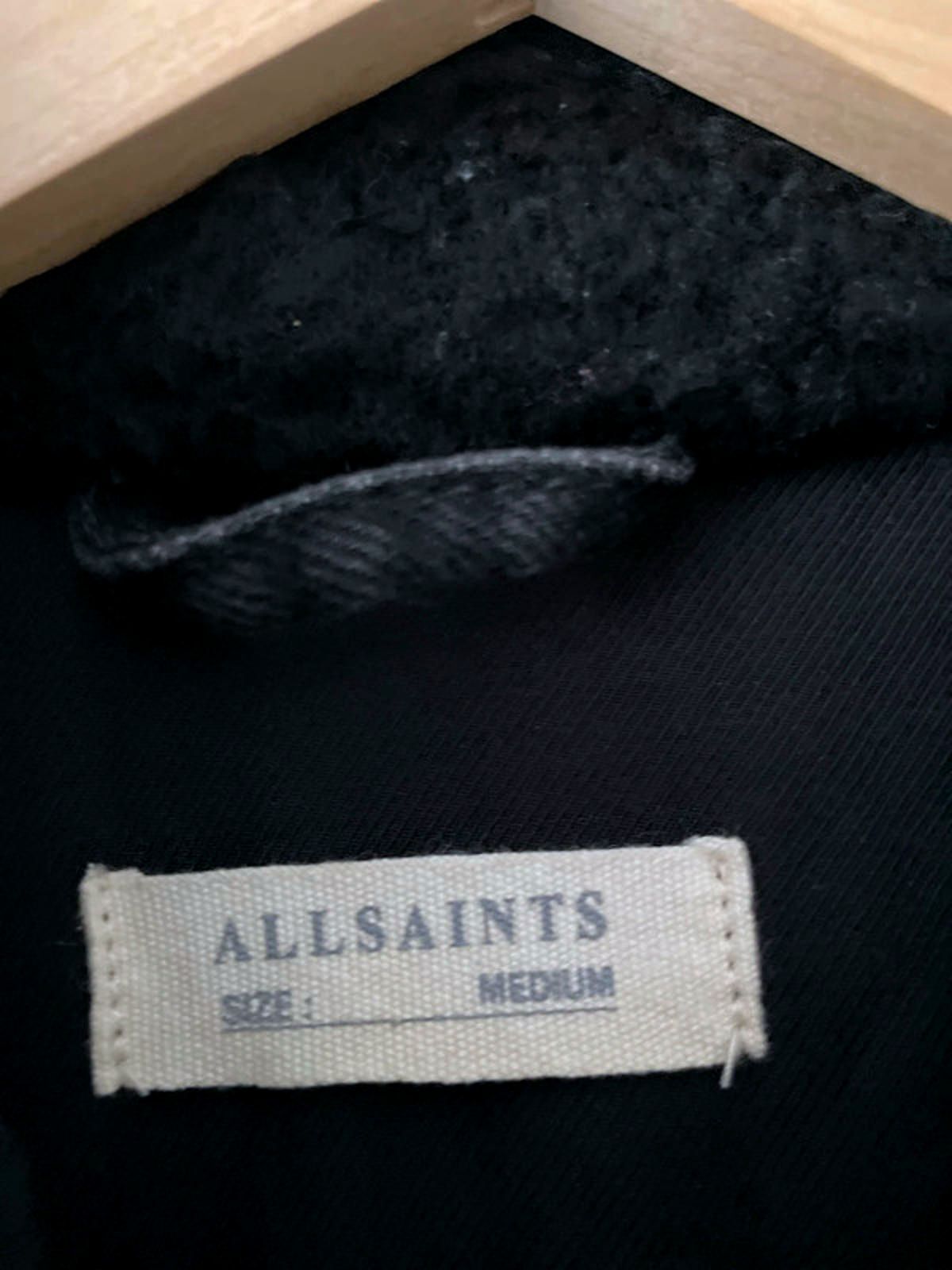 Women’s AllSaints Imoku Denim Jacket With Borg Collar In Black - Medium - 2327