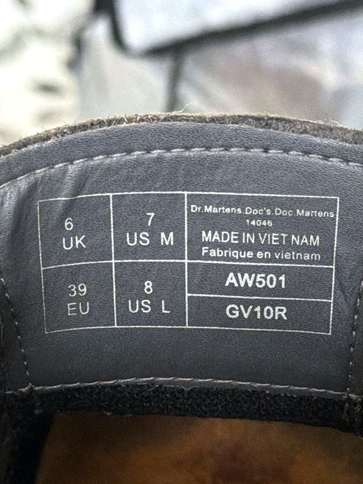 Women’s Dr Martens Vegan Upper Chunky Sole Derby Shoes In Black - Uk6 - 3285