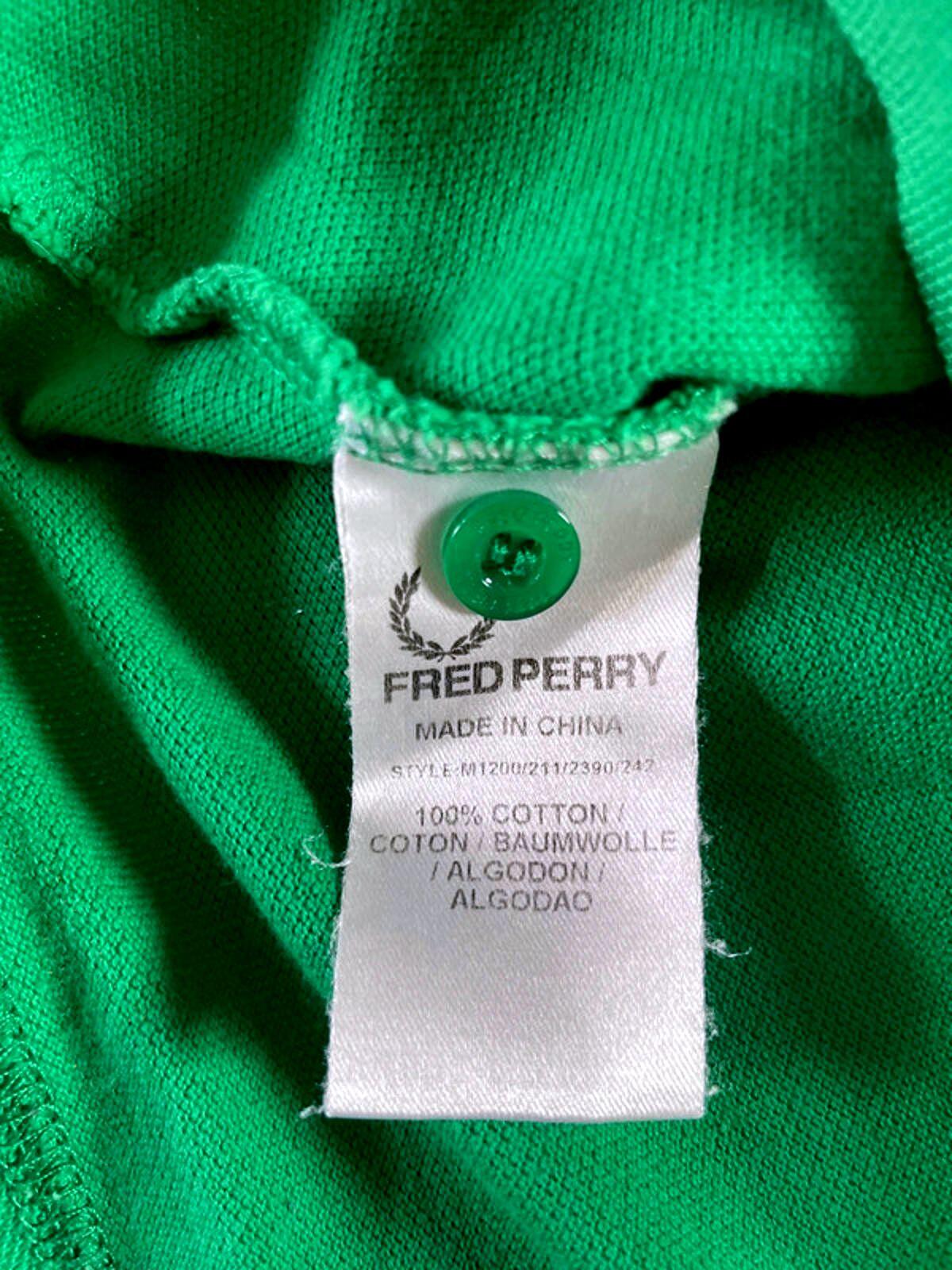 Men’s Fred Perry Short Sleeve Classic Polo Top In Green - Small - 1905