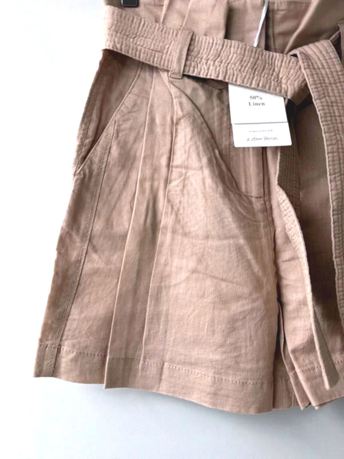 Women’s & Other Stories Linen Tie Front Style Shorts In Beige - Uk6